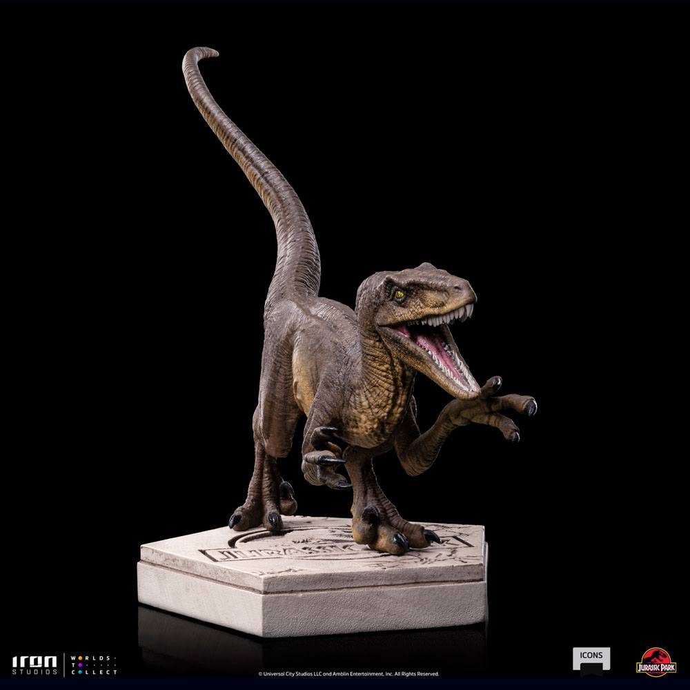 Jurassic World Icons Statue Velociraptor Modell "A" 9 cm