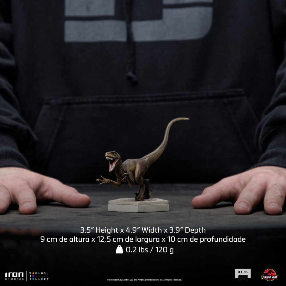Jurassic World Icons Statue Velociraptor Modell "A" 9 cm
