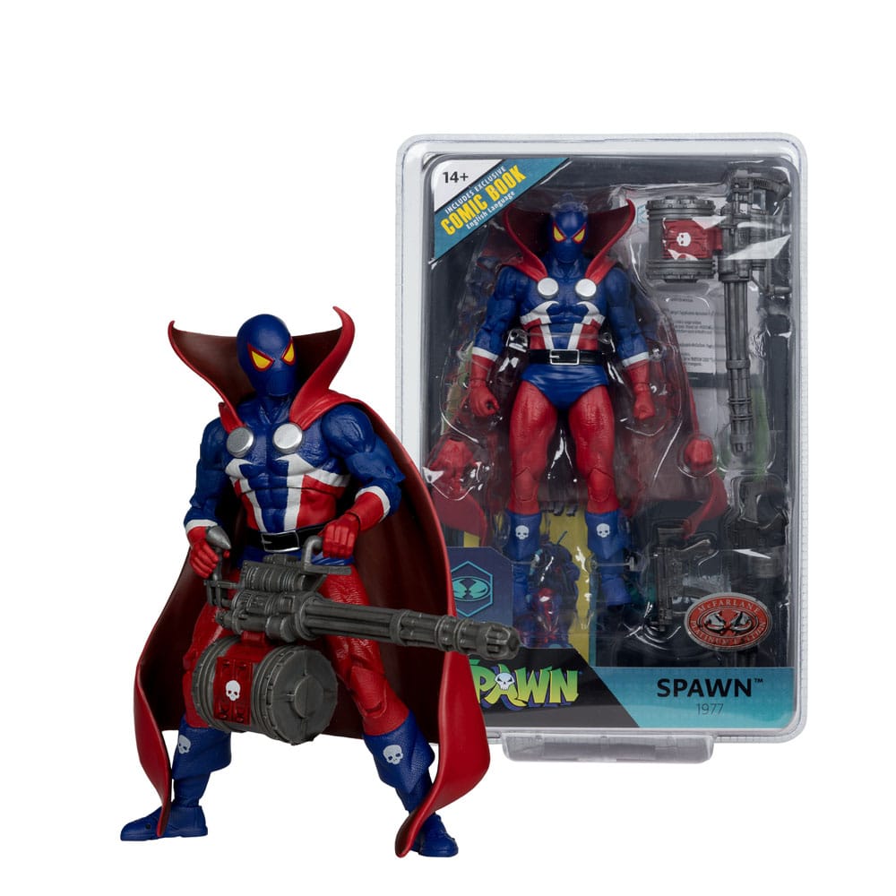Spawn Page Punchers Actionfigur Spawn 1977 Red and Blue (Chase) Red Platinum Edition 18 cm