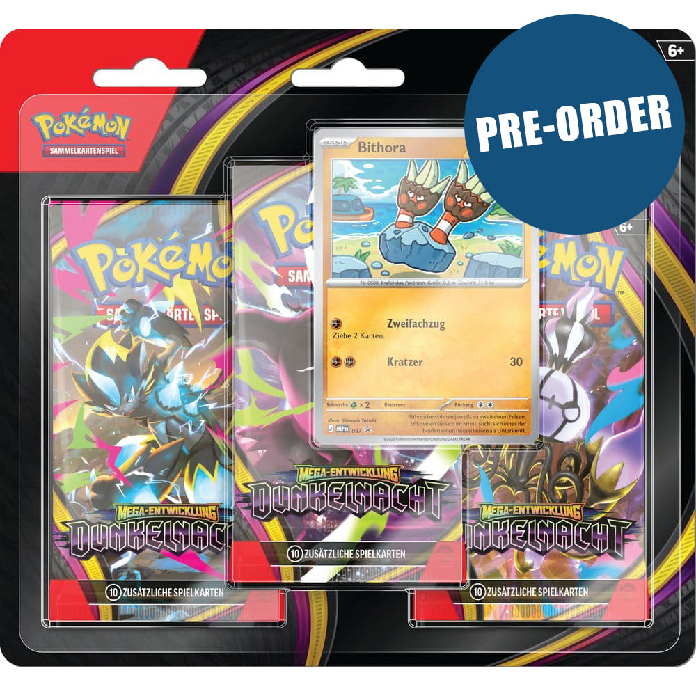 Pokemon TCG: Mega-Entwicklung – Dunkelnacht 3er-Pack Blister *Deutsche Version* PRE-ORDER
