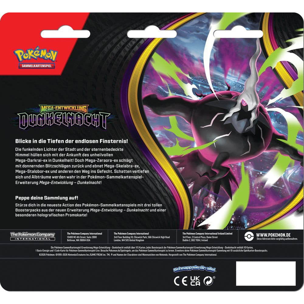 Pokemon TCG: Mega-Entwicklung – Dunkelnacht 3er-Pack Blister *Deutsche Version* PRE-ORDER