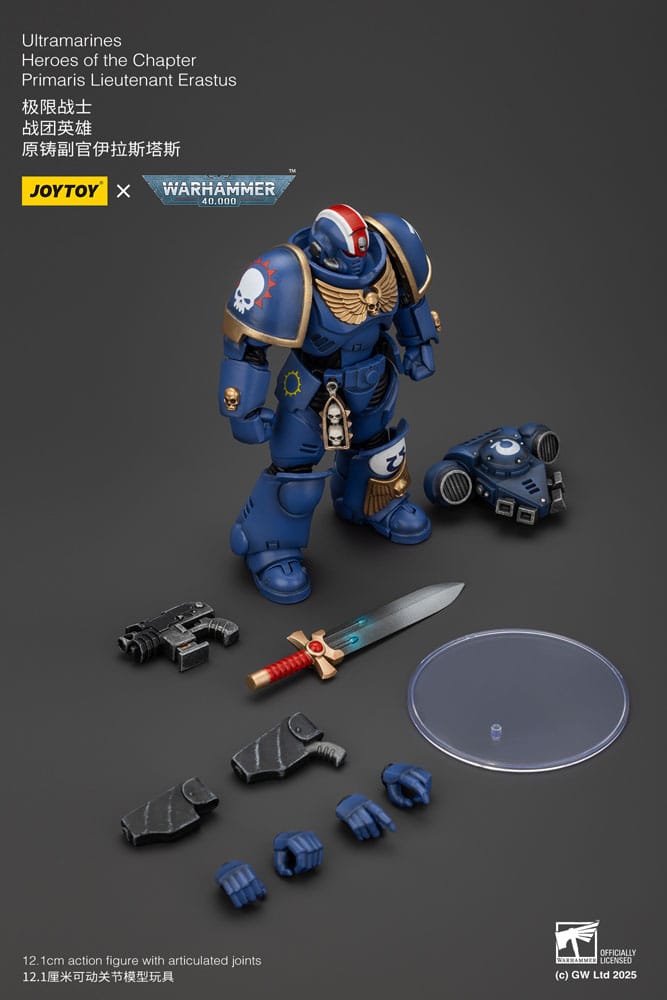 Warhammer 40k Actionfigur 1/18 Ultramarines Heroes of the Chapter Primaris Lieutenant Erastus 12 cm