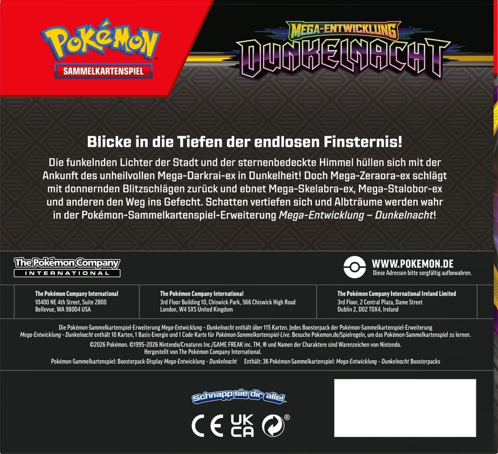 Pokemon TCG Mega-Entwicklung – Dunkelnacht Booster Display (36) *Deutsche Version* PRE-ORDER